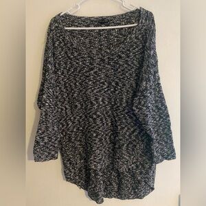 Express.. Women's Casual Unbalanced Round Neck Loose Knitted Sweater Pullovers
